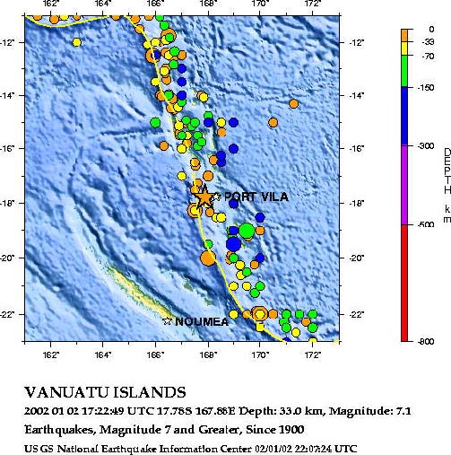 Vanuatu Seismicity 